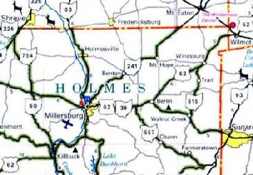 Holmes County map